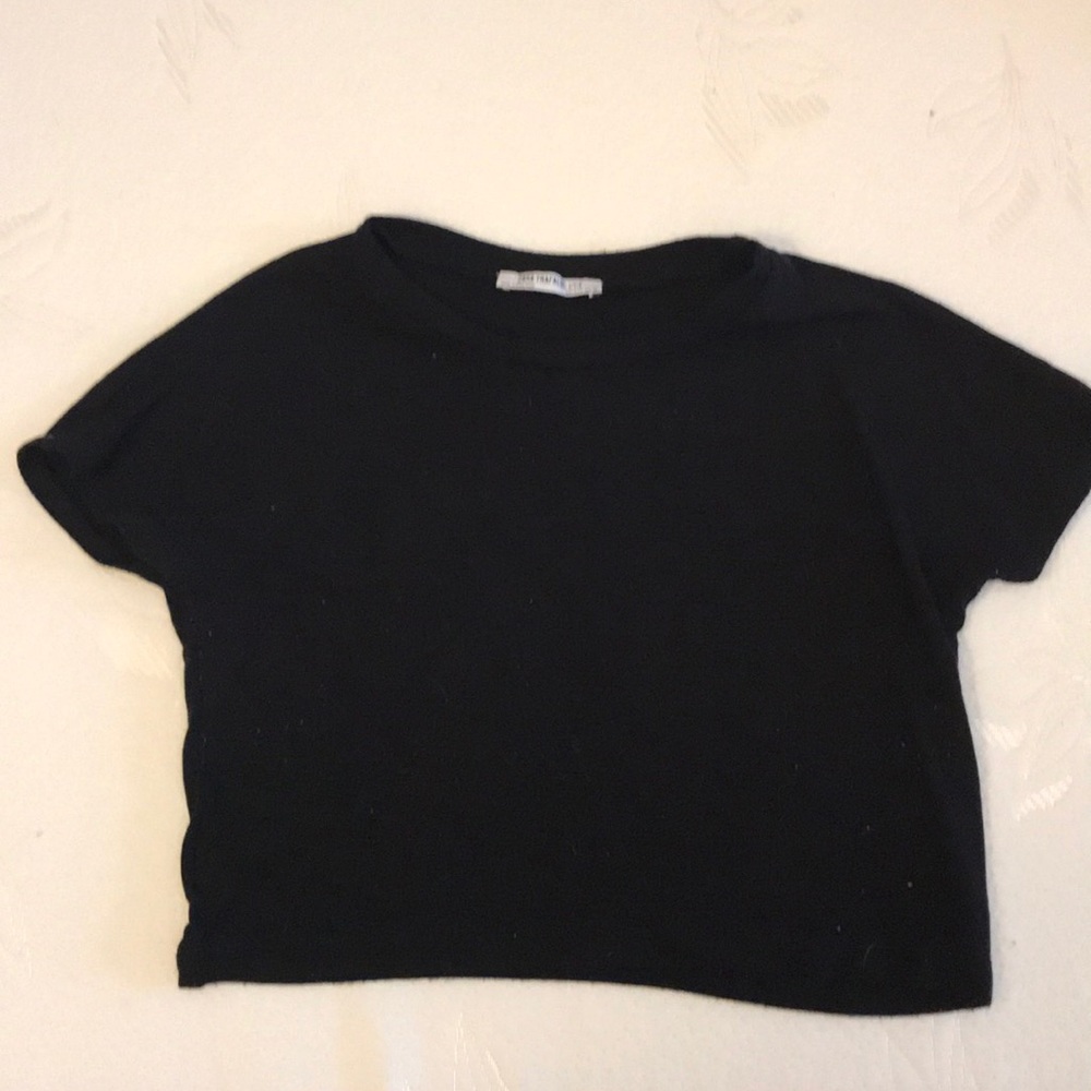 Zara Cropped black tshirt
